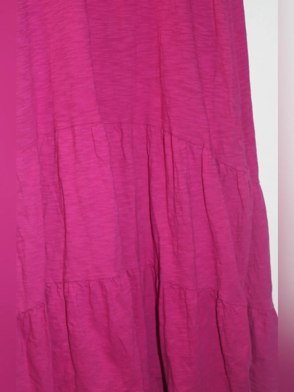 Time and Tru Fuchsia Pink Sleeveless Tiered Knit Tank Dress Small 4-6 - Picture 2 of 5